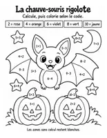 Aperçu - Feuilles d'exercices - Coloriages magiques d'Halloween : mathématiques, 3 cahiers du CP au CM2 (30 coloriages) - Page 3