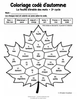 Aperçu - Feuilles d'exercices - Coloriages codés d'automne : classes de mots et conjugaison, CE2-CM1 (24 fiches + corrigé) - Page de couverture