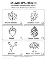 Aperçu - Jeux - Chasse aux trésors dans la nature : automne, de la maternelle au CE1 (25 pages) - Page de couverture