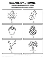 Aperçu - Jeux - Chasse aux trésors dans la nature : automne, de la maternelle au CE1 (25 pages) - Page 1