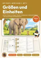 Vorschau - Arbeitsblätter - Exit-Tickets Größen und Einheiten Mathe Klasse 5 | 16 Tickets in 3 Niveaus mit Lösungen | Auswertung und Förderkarten | Mathe-Start 5 Heft 9 - Deckblatt