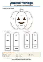 Vorschau - Arbeitsblätter - Bastelanleitung Kürbis Halloween bilingual - Basteln, Vokabeln Englisch Klasse 3-5 - Seite 3