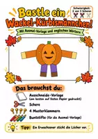 Vorschau - Arbeitsblätter - Bastelanleitung Kürbis Halloween bilingual - Basteln, Vokabeln Englisch Klasse 3-5 - Deckblatt