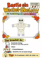 Vorschau - Arbeitsblätter - Bastelanleitung Skelett Halloween bilingual - Basteln, Vokabeln Englisch Klasse 3-5 - Seite 1