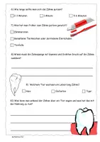 Vorschau - Arbeitsblätter - Quiz zur Zahn-Reportage - (mit Lösung) - Seite 1