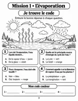 Aperçu - Feuilles d'exercices - Le cycle de l'eau : colorie par code, CM2-6e (12 pages, avec corrigé) - Page 2