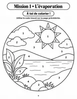 Aperçu - Feuilles d'exercices - Le cycle de l'eau : colorie par code, CM2-6e (12 pages, avec corrigé) - Page 3