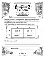 Aperçu - Feuilles d'exercices - Escape game de grammaire : La bibliothèque des mots, les classes de mots CP-CE1 (19 pages) - Page 3