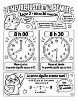 Aperçu - Feuilles d'exercices - Lire l'heure : 32 cartes à tâches, 12 fiches et un jeu « J'ai… qui a ? » (CP au CM1, avec corrigé) - Page 3