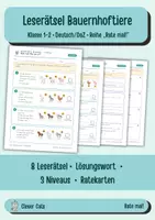 Vorschau - Arbeitsblätter - Leserätsel Klasse 1/2 Bundle – 5 Themen, 40 Rätsel mit Lösungswort, differenziert in 3 Niveaus | Rate mal! | Deutsch undDaZ - Seite 1