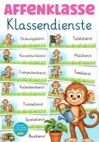 Vorschau - Fördermaterial/Inklusion - Klassendienste Affenklasse Klassentier Affe - Deckblatt