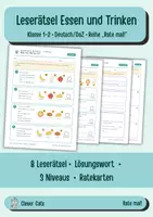 Vorschau - Spiele - Leserätsel Essen und Trinken Klasse 1/2 – mit Lösungswort, differenziert in 3 Niveaus | Rate mal! | Deutsch und DaZ - Deckblatt
