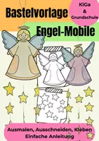 Vorschau - Mal- und Bastelvorlagen - Bastelvorlage Engel-Mobile KiGa & Grundschule Kunst - Deckblatt