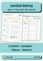 Vorschau - Spiele - Leserätsel Kleidung Klasse 1/2 – Herbst & Winter, mit Lösungswort, differenziert in 3 Niveaus | Rate mal! | Deutsch DaZ - Deckblatt