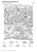 Vorschau - Arbeitsblätter - Weihnachts-Suchbilder XXL | 12 Wimmelbilder | Klasse 1–4 - Seite 1