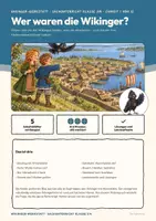 Vorschau - Unterrichtsreihen - Wikinger Sachunterricht Klasse 3/4 | Arbeitsblätter 13 Seiten mit Lösungen | Zeitstrahl, Karte, Hörnerhelm-Mythos | Wikinger-Werkstatt 1 - Seite 1