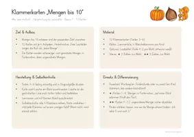 Vorschau - Fördermaterial/Inklusion - Freiarbeit: Klammerkarten Mengen bis 10 Herbst | Klasse 1 - Seite 2