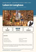 Vorschau - Unterrichtsreihen - Wikinger Langhaus Sachunterricht Klasse 3/4 | Arbeitsblätter 13 Seiten mit Lösungen | Grundriss, Arbeit auf dem Hof, Kinder damals | Wikinger-Werkstatt 2 - Seite 1