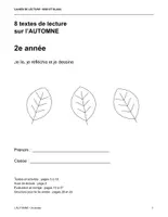 Aperçu - Feuilles d'exercices - Cahier de lecture d'automne CE1 : 8 textes et questions de compréhension (29 pages, avec corrigé) - Page de couverture