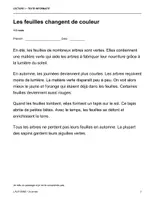 Aperçu - Feuilles d'exercices - Cahier de lecture d'automne CE1 : 8 textes et questions de compréhension (29 pages, avec corrigé) - Page 2