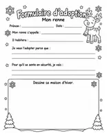 Aperçu - Feuilles d'exercices - Adopte un renne : projet d'écriture et de bricolage de décembre (8 pages) - Page 1