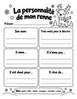 Aperçu - Feuilles d'exercices - Adopte un renne : projet d'écriture et de bricolage de décembre (8 pages) - Page 3