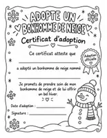Aperçu - Feuilles d'exercices - Adopte un bonhomme de neige : projet d'écriture et de bricolage d'hiver (8 pages) - Page de couverture