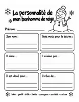 Aperçu - Feuilles d'exercices - Adopte un bonhomme de neige : projet d'écriture et de bricolage d'hiver (8 pages) - Page 3