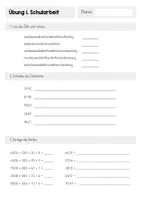 Vorschau - Arbeitsblätter - Übungsblatt - 1. Matheschularbeit - Seite 1