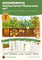 Vorschau - Arbeitsblätter - Pflanzenteile Gemüse Sachunterricht Klasse 2 3 | Unterrichtseinheit 13 Seiten mit Lösungen | Wurzel, Blüte, Frucht, Kartoffel | Vom Feld zum Fest 3 - Deckblatt