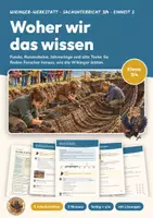 Vorschau - Unterrichtsreihen - Wikinger Archäologie und Quellen Sachunterricht Klasse 3/4 | Arbeitsblätter 13 Seiten mit Lösungen | Funde, Jahresringe, Runensteine | Wikinger-Werkstatt 5 - Deckblatt