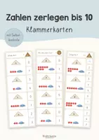 Vorschau - Aufgabenkarten - Klammerkarten Zahlen zerlegen bis 10 | Klasse 1 - Deckblatt