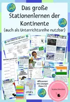 Vorschau - Arbeitsblätter - Kontinente - Deckblatt