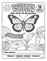 Aperçu - Feuilles d'exercices - Le cycle de vie du papillon : cahier de découvertes (15 pages, maternelle au CE1) - Page de couverture