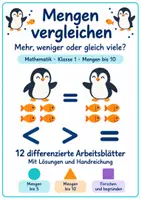 Vorschau - Arbeitsblätter - Materialpaket - Mengen vergleichen im ZR10 - Grundschule - Spiele für die Freiarbeit - Seite 1