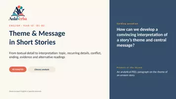 Vorschau - Stundenentwürfe - Theme & Message in Short Stories | Englisch Sek I | Thema, Botschaft & Textbelege analysieren | 90 Min - Seite 1