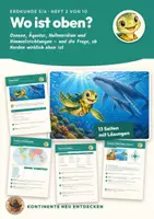 Vorschau - Stundenentwürfe - Ozeane, Äquator, Himmelsrichtungen Erdkunde Klasse 5 6 | Arbeitsheft 13 Seiten mit Lösungen | Halbkugeln, Nullmeridian, Windrose | Kontinente neu entdecken 2 - Deckblatt