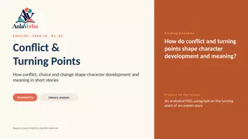 Vorschau - Stundenentwürfe - Conflict & Turning Points in Short Stories | Englisch Sek I | Konflikte erkennen & Wendepunkte analysieren | 90 Min - Seite 1