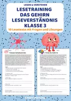 Vorschau - Stundenentwürfe - Leseverständnis Das Gehirn – Klasse 3 | 10 Lesetexte mit Fragen & Lösungen - Deckblatt