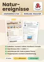 Vorschau - Stundenentwürfe - Naturereignisse: Erdbeben, Tsunami, Vulkan, Hurrikan, Tornado I Kl. 8/9 (ESA/MSA) - Deckblatt