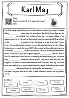 Vorschau - Arbeitsblätter - Karl May – Worksheet: cloze text, listening comprehension and word search - English - Seite 1