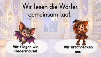 Vorschau - Fördermaterial/Inklusion - 🎃 Blitzlesen Halloween – 2 | Leseübung mit Bewegung & Sound | MP4 + PowerPoint | Klasse 2–4 - Seite 2