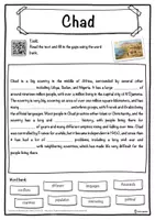 Vorschau - Arbeitsblätter - Chad – Worksheet: cloze text, listening comprehension and word search - English - Seite 1