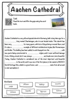Vorschau - Arbeitsblätter - Aachen Cathedral – Worksheet: cloze text, listening comprehension and word search - English - Seite 1