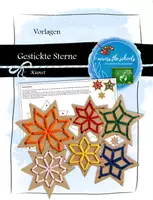 Vorschau - Mal- und Bastelvorlagen - Gestickte Sterne: Vorlage für Anhänger - Deckblatt