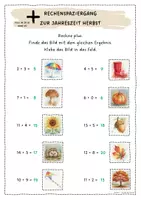 Vorschau - Arbeitsblätter - Herbst Rechenspaziergang vierfach differenziert: Addition im ZR 20 mit und ohne ZÜ - Mathe 1./2. Klasse - Seite 2