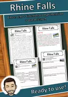 Vorschau - Arbeitsblätter - Rhine Falls – Worksheet: cloze text, listening comprehension and word search - English - Deckblatt