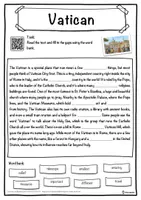Vorschau - Arbeitsblätter - Vatican – Worksheet: cloze text, listening comprehension and word search - English - Seite 1