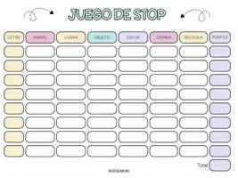 Vista previa - Juegos / Gamificación - JUEGO DE STOP (TABLAS) - Portada