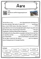Vorschau - Arbeitsblätter - Aare – Worksheet: cloze text, listening comprehension and word search - English - Seite 1